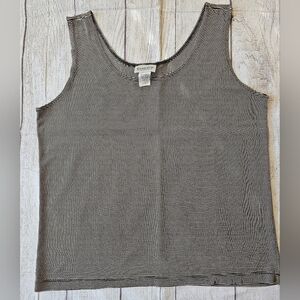 Chico's Travelers Size 3 (Large) Striped Tank Layering Piece Vintage Made In USA